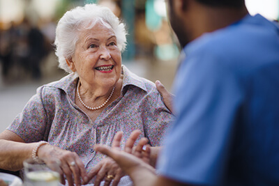 senior receiving care