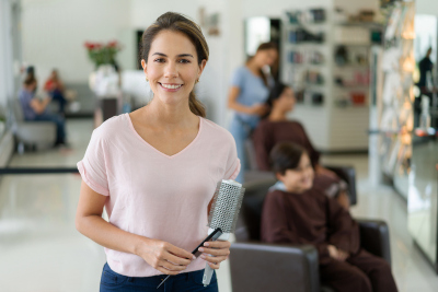 happy hairdresser